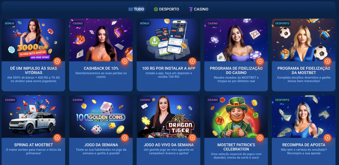 Bónus e Promoções Mostbet